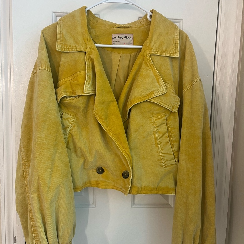 We The Free Washed Yellow Cropped Jean Jacket